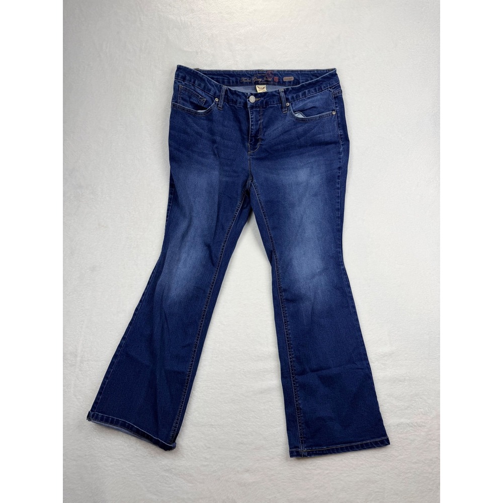 Faded Glory Womens 18P Core Bootcut Jeans Medium Wash Blue Stretch Denim Petite - Picture 1 of 6